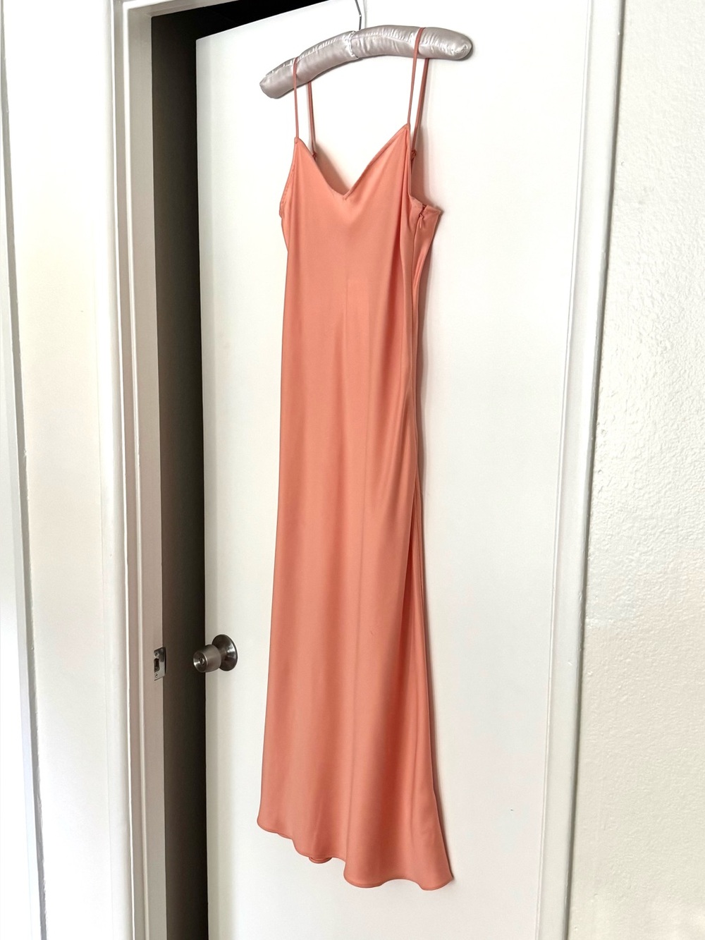 NWT Club Monaco Kora Satin Midi Slip Dress Coral Pink Size 2